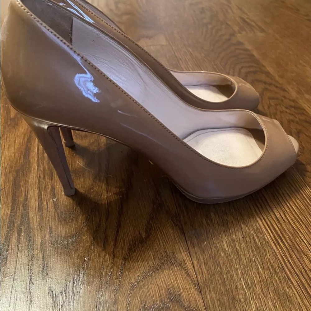 Prada Tan Pee Toe Pumps Size 37 - Picture 6 of 6